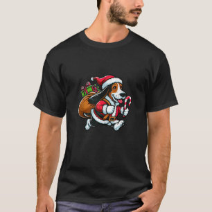 T-shirt Basset Hound Noël Drôle Chien Santa Claus Tank
