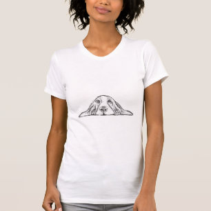 T-shirt basset hound noir blanc yeux de chiot simple