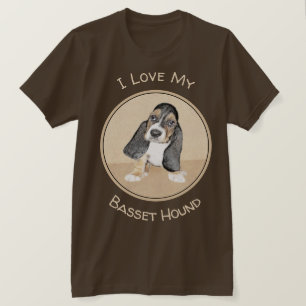 T-shirt Basset Hound Puppy Peinture - Art original de chie
