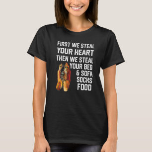 T-shirt Basset Hound vole votre cœur vole votre lit et S