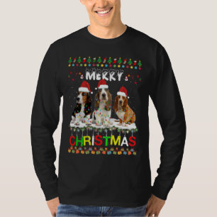 T-shirt Bassett Hound Arbre de Noël Pyjama clair Chien de