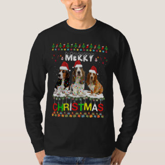 T-shirt Bassett Hound Arbre de Noël Pyjama clair Chien de