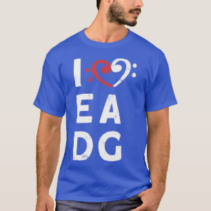 T-shirt Bassiste aime EADG et clé de fa pour basse pl