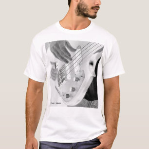 T-shirt Bassiste, basse et main, image négative