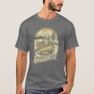 T-shirt Bassquatch ! Basse Pêcheur Sasquatch Funny Bigfoo