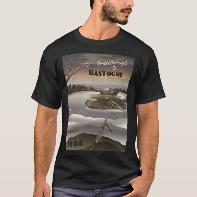 T-shirt Bastogne 1944 - Battle of the Bulge Travel Poster  (Devant)