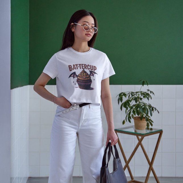 T-shirt Bat-tercup Funny Halloween Cupcake Food Pun (Créateur téléchargé)