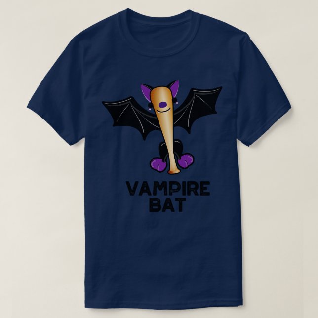 T-shirt Bat Vampire Funny Baseball Pun 1 (Design devant)