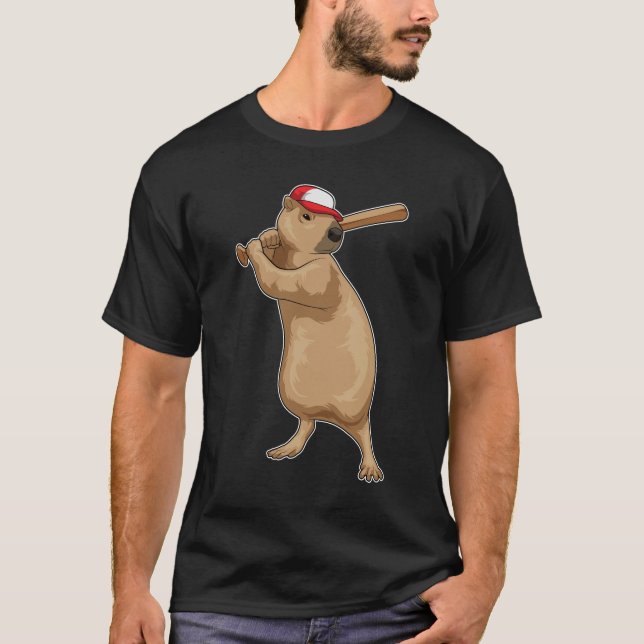 T-shirt Bataille de baseball Capybara (Devant)
