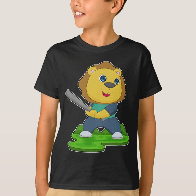 T-shirt Bataille de baseball de lion (Devant)
