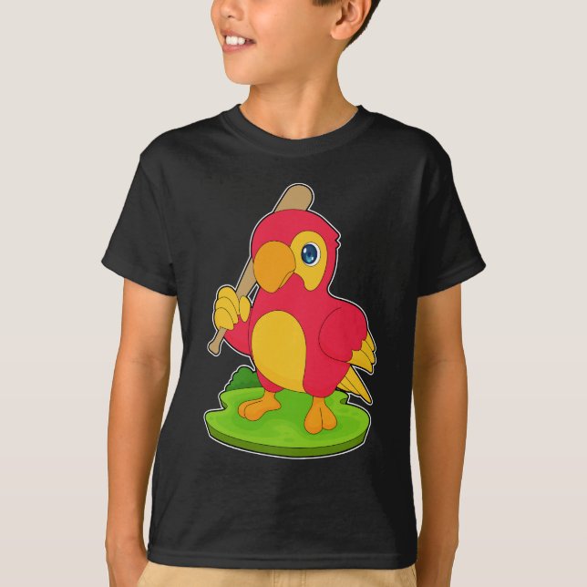 T-shirt Bataille de baseball de perroquet (Devant)