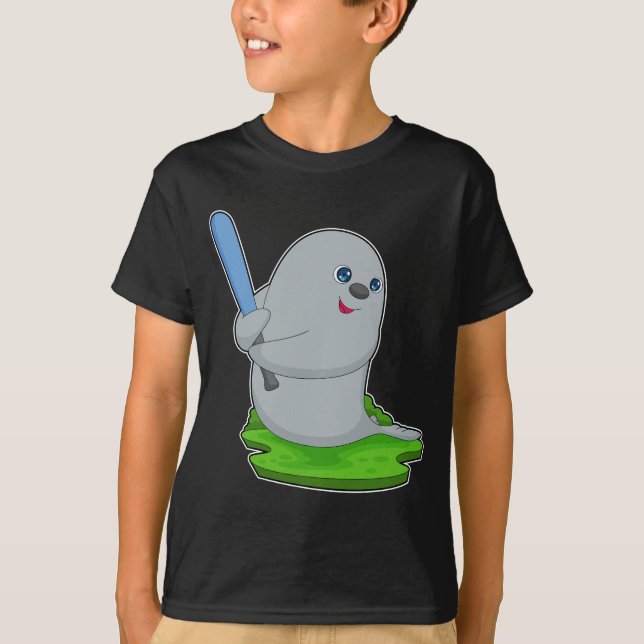T-shirt Bataille de baseball de phoque (Devant)