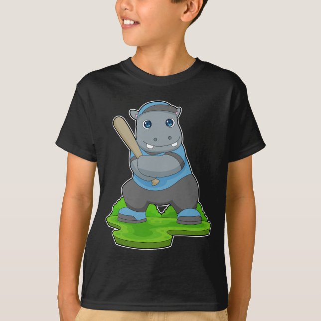 T-shirt Bataille de baseball hippo (Devant)