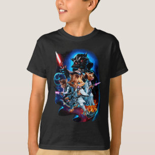 T-shirt Bataille de la Galaxie épique du Chat Warriy, Sci-