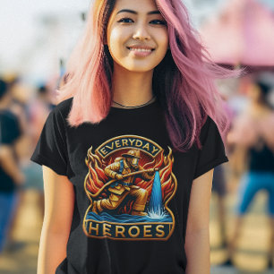 T-shirt Bataille d'un héros : Flames de pompiers