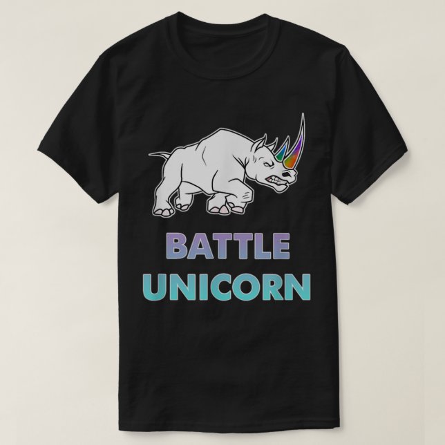 T-shirt Bataille Unicorn Rainbow Rhino 371 (Design devant)