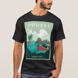 T-shirt Bateau à longue queue de Phuket Thaïlande Île Samu