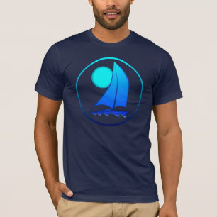 T-shirt Bateau à voiles Blue Vector