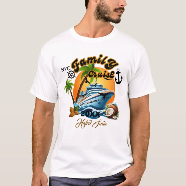 T-shirt Bateau de croisière personnalisé Famille Voyage Co (Devant)
