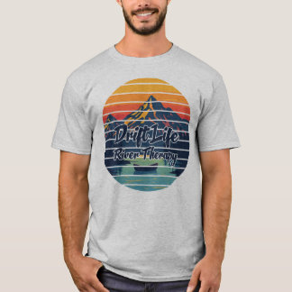 T-shirt Bateau de Dérive de Pêche à la Mouche Rivière Thér