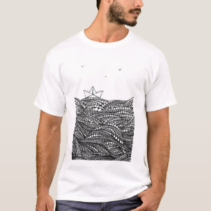 T-shirt Bateau en papier dessiné 