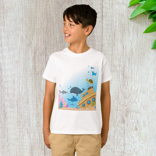 T-shirt Bateau Et Poisson Ensoleillés