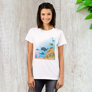 T-shirt Bateau Et Poisson Ensoleillés