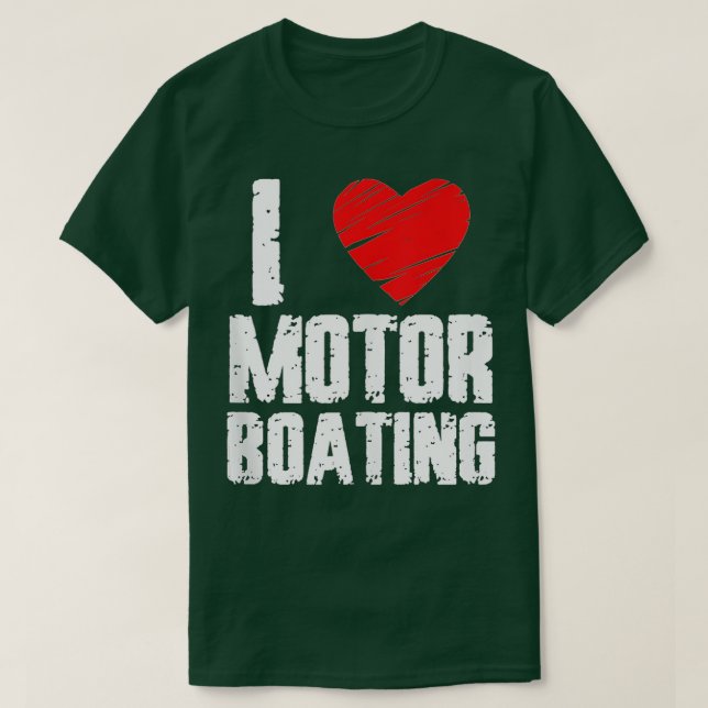 T-shirt Bateau Moteur Conception nautique I Love Moteur Ba (Design devant)