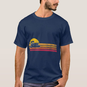 T-shirt Bateau Pontoon de style vintage Silhouette Rétro