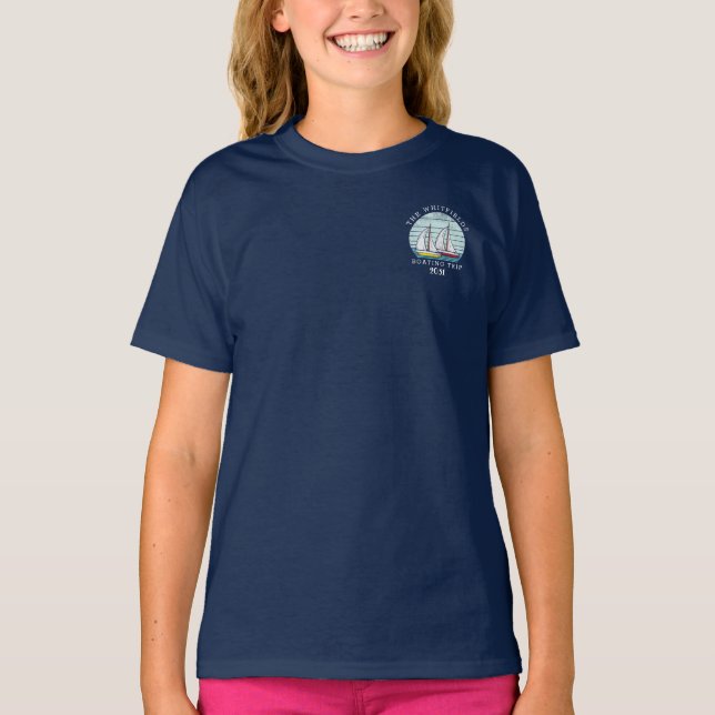 T-shirt Bateau Voile Personnalisé Famille Vacances d'été (Devant)