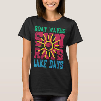 T-shirt Bateau Waves Sun Rays Lake Days les années 70 Rétr