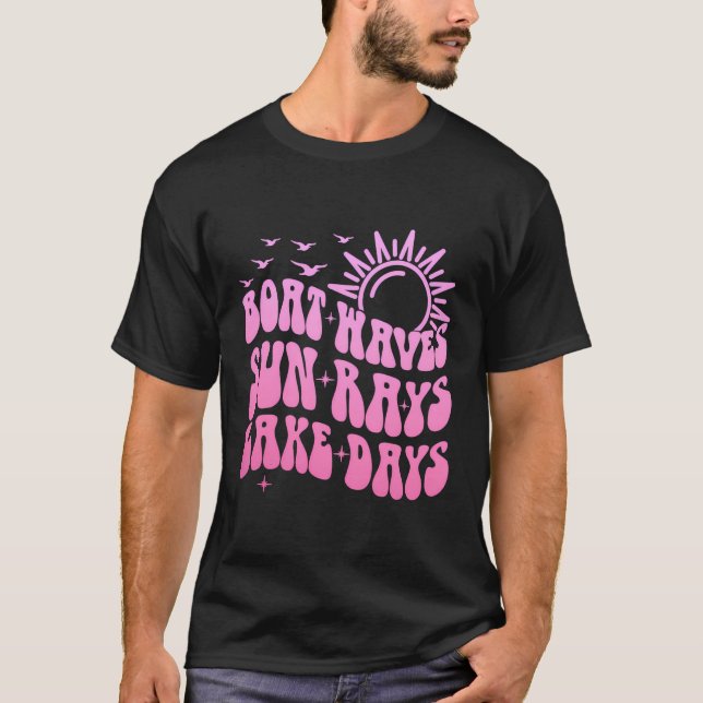 T-shirt Bateau Waves Sun Rays Lake Days Ponton Capitaine B (Devant)