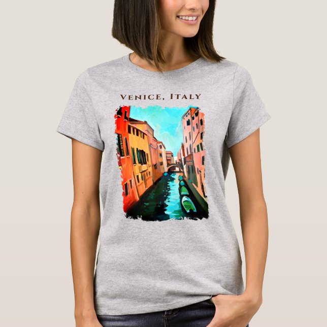 T-shirt Bateaux à Venise, Italie (Devant)
