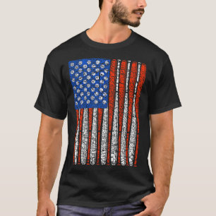 T-shirt Bateaux De Baseball Comme Nous Drapeau Conception 