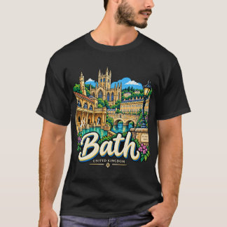 T-shirt Bath dessinée à la main Royaume-Uni Voyage Art Mon