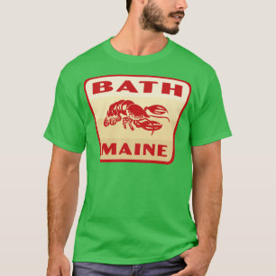 T-shirt Bath Maine Insigne rétro Tan