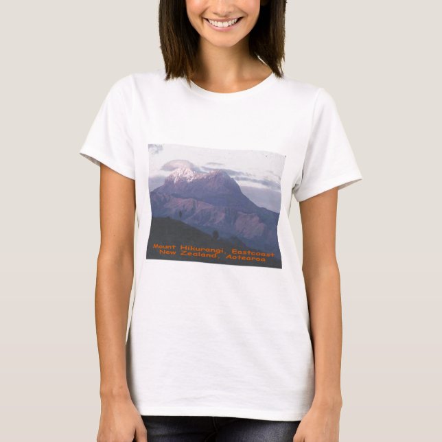 T-shirt Bâti Hikurangi, Nouvelle Zélande, Aotearoa (Devant)