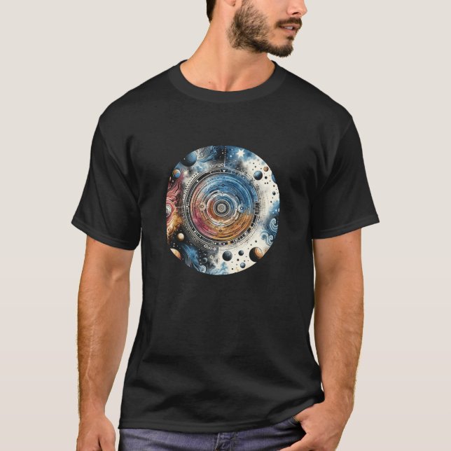 T-shirt Batik futuriste Art cosmique - Design spatial (Devant)