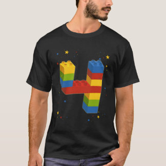 T-shirt Bâtiment Blocs Anniversaire Garçon Fille 4 Ans Bri