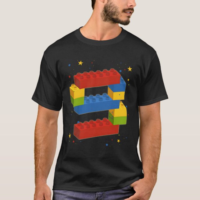 T-shirt Bâtiment Blocs Anniversaire Garçon Fille 9 ans Bri (Devant)