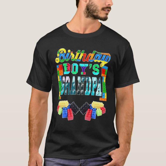 T-shirt Bâtiment Blocs De Briques Grand-Père De L'Annivers (Devant)