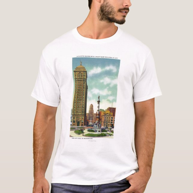 T-shirt Bâtiment de banque de liberté, ville hôtel (Devant)