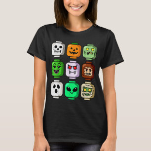 T-shirt Bâtiment Halloween Brique Tête Citrouille Fantôme 
