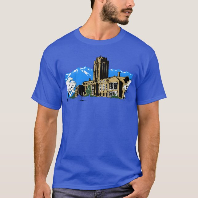 T-shirt bâtiments rétro (Devant)