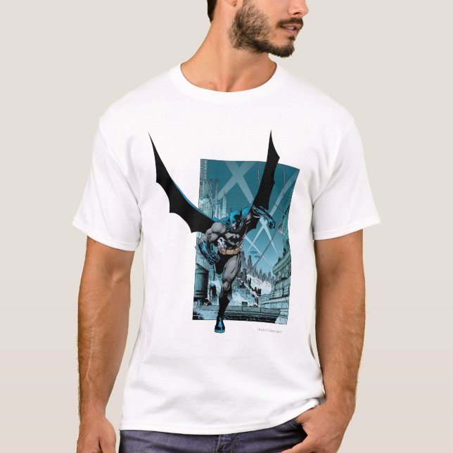 T-shirt Batman avec l'arrière - plan de la ville (Devant)