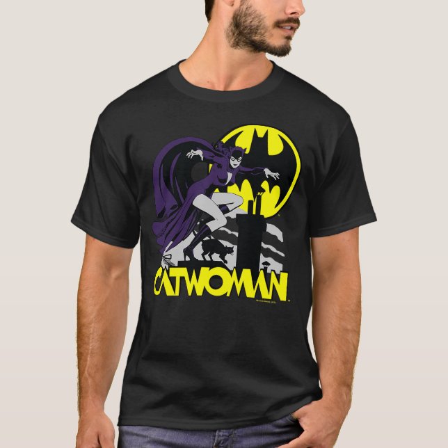 T-shirt Batman Catwoman Rooftop Cat (Devant)