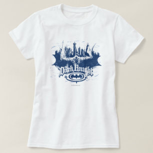 T-shirt Batman Dark Knight   Logo bleu Cityscape