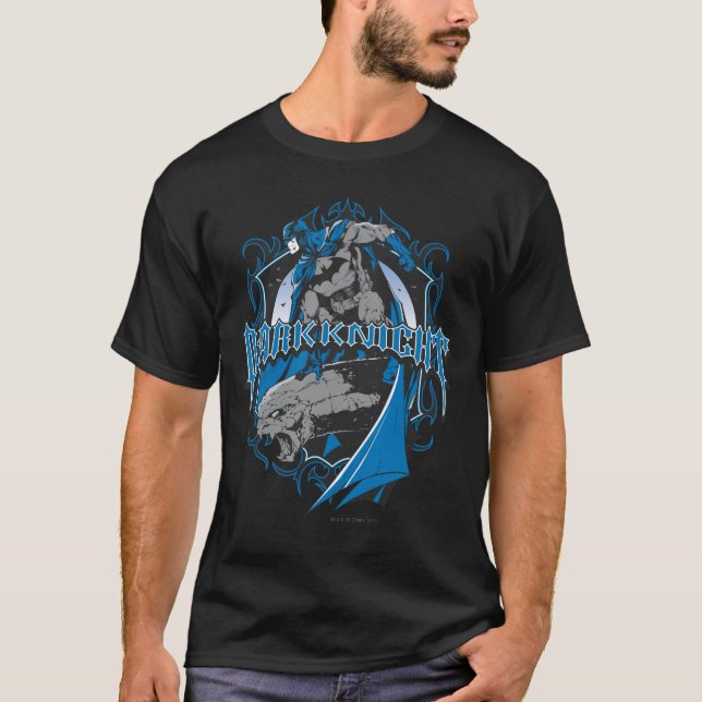 T-shirt Batman Dark Knight | Logo gris bleu (Devant)