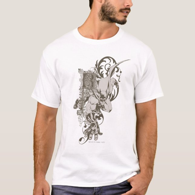 T-shirt Batman et lettre décorée B (Devant)