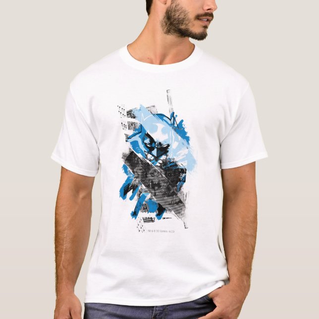 T-shirt Batman Future Cityscape Montage (Devant)